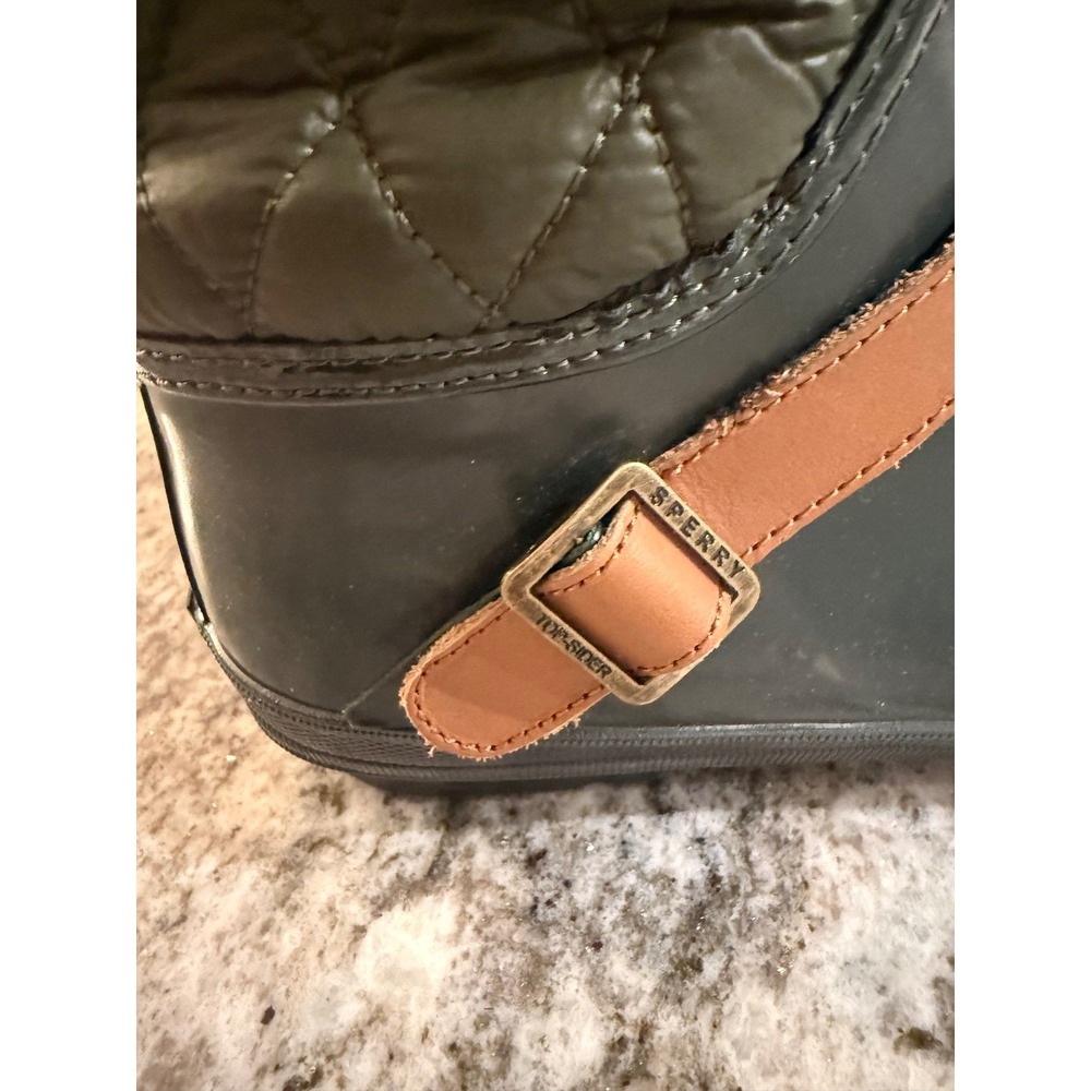 Sperry Top Sider Women's Waterproof Rubber Quilted Tall Boots Olive Green Sz 11 - Picture 5 of 12
